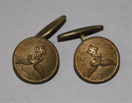 German general Luftwaffe cuff links, maker marked